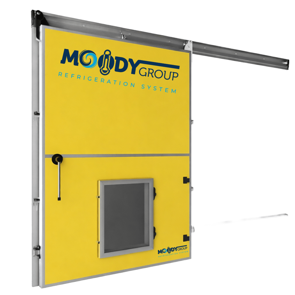 Tek Kanat Sürgülü Soğuk Oda Kapısı — Sürgülü Kapı Kanadı tek kanat sürgülü soğuk oda kapısı kanadı PUR PIR dolgulu yalıtım paneli