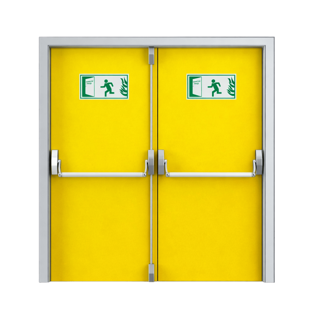 çift kanat acil çıkış kapısı teknik görünüm