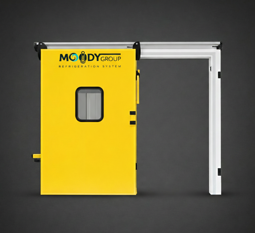 gözetleme camlı sürgülü soğuk oda kapısı kayar tip CE belgeli moody group