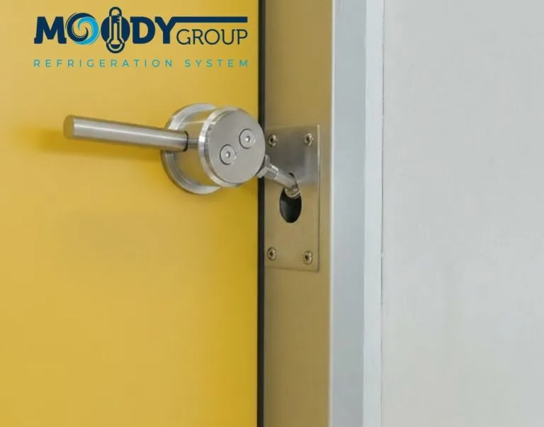 atmosfer kontrollü soğuk oda kapısı çok noktalı sıkıştırma mekanizması kilit sistemi