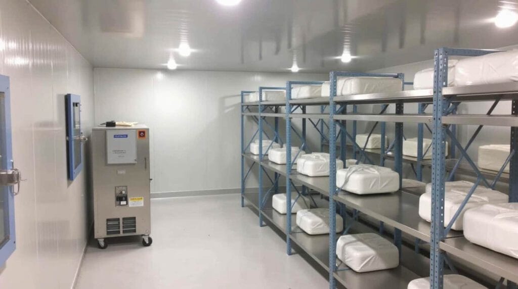 Süt ürünleri soğuk hava deposu iç görünüm — mandıra peynir deposu Moody Group